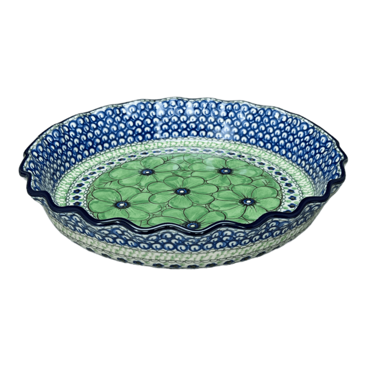 Quiche/Pie Dish, 10" in "Green Goddess" by Ceramika Artystyczna | A636-U408A