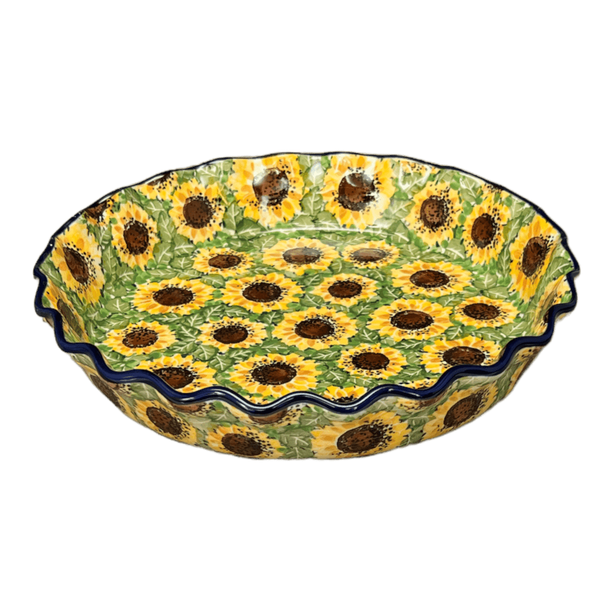 Quiche/Pie Dish, 10" in "Sunflower Field" by Ceramika Artystyczna | A636-U4737