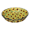 Polish Pottery CA 10" Quiche/Pie Dish (Sunflower Field) | A636-U4737 at PolishPotteryOutlet.com