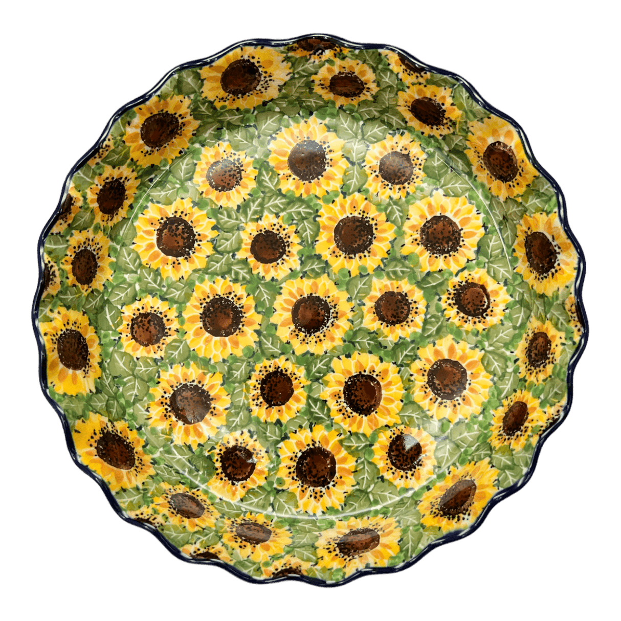 Quiche/Pie Dish, 10" in "Sunflower Field" by Ceramika Artystyczna | A636-U4737