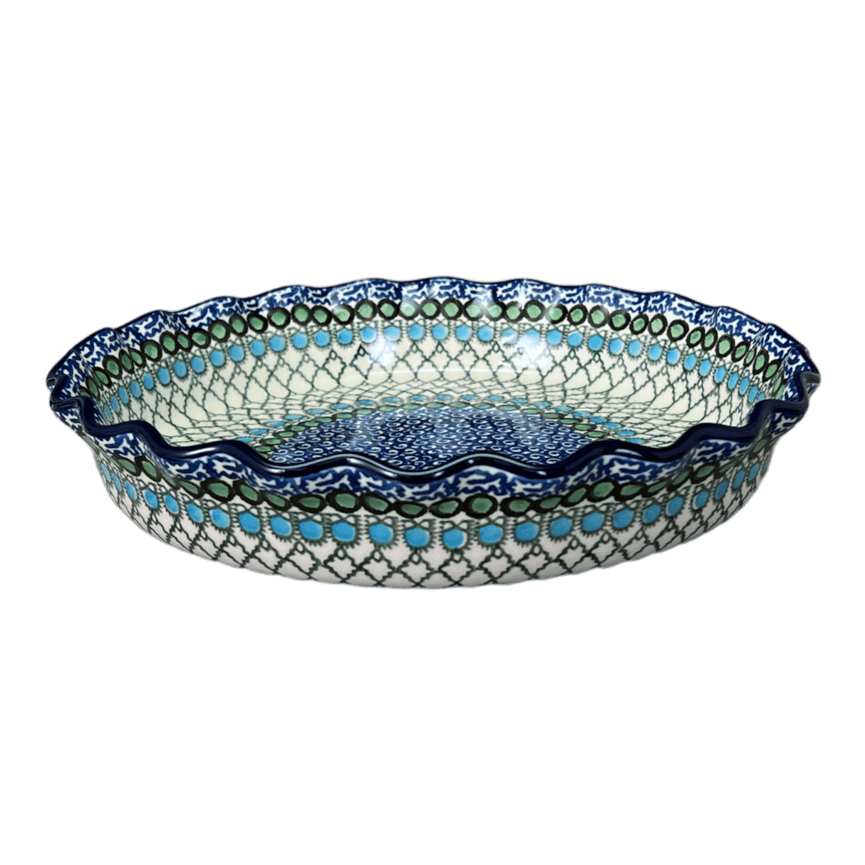 Quiche/Pie Dish, 10" in "Mediterranean Waves" by Ceramika Artystyczna | A636-U72