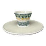 Plate, Round, With Stand, 11" in "Daffodils in Bloom" by Ceramika Artystyczna | A659-2122X