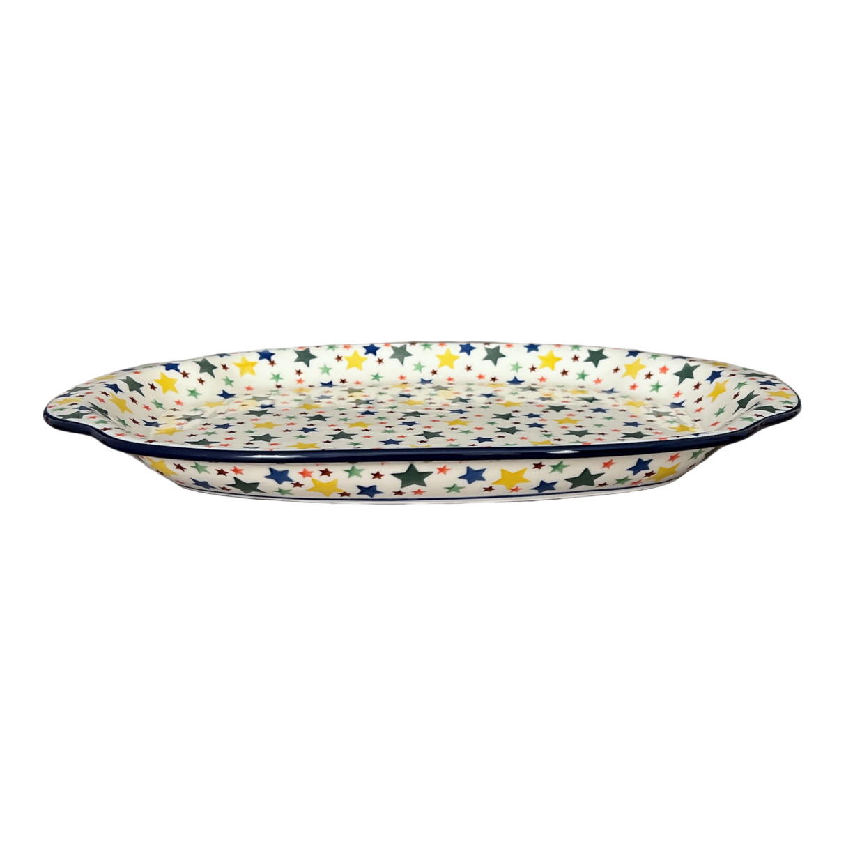 Tray, Oval, Handles, 10.75" x 15.25" in "Star Shower" by Ceramika Artystyczna | A684-359X