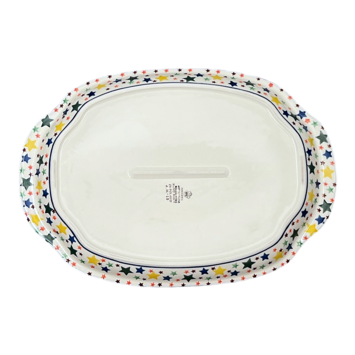 Tray, Oval, Handles, 10.75" x 15.25" in "Star Shower" by Ceramika Artystyczna | A684-359X