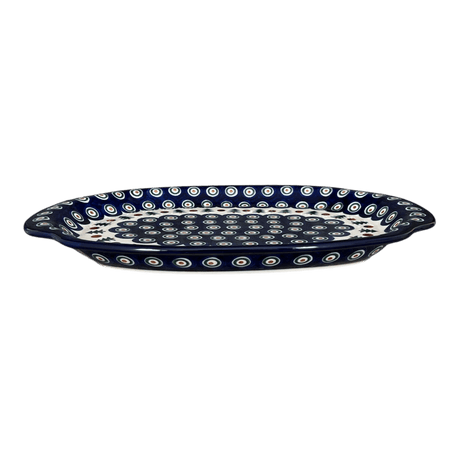 Tray, Oval, Handles, 10.75" x 15.25" in "Peacock Pine" by Ceramika Artystyczna | A684-366X