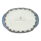 Tray, Oval, Handles, 10.75" x 15.25" in "Strawberry Patch" by Ceramika Artystyczna | A684-721X