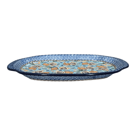 Tray, Oval, Handles, 10.75" x 15.25" in "Poseidon's Treasure" by Ceramika Artystyczna | A684-U1899