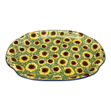 Tray, Oval, Handles, 10.75" x 15.25" in "Sunflower Field" by Ceramika Artystyczna | A684-U4737