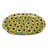 Polish Pottery 10.75" x 15.25" Oval Tray with Handles (Sunflower Fields) | A684-U4737 at PolishPotteryOutlet.com