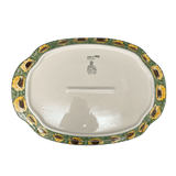 Tray, Oval, Handles, 10.75" x 15.25" in "Sunflower Field" by Ceramika Artystyczna | A684-U4737