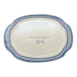 Tray, Oval, Handles, 10.75" x 15.25" in "Bullfinch on Blue" by Ceramika Artystyczna | A684-U4830