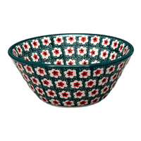 A picture of a Polish Pottery Ridged 5.5" Bowl (Riot Daffodils) | A696-1174Q as shown at PolishPotteryOutlet.com/products/ridged-5-5-bowl-riot-daffodils-a696-1174q