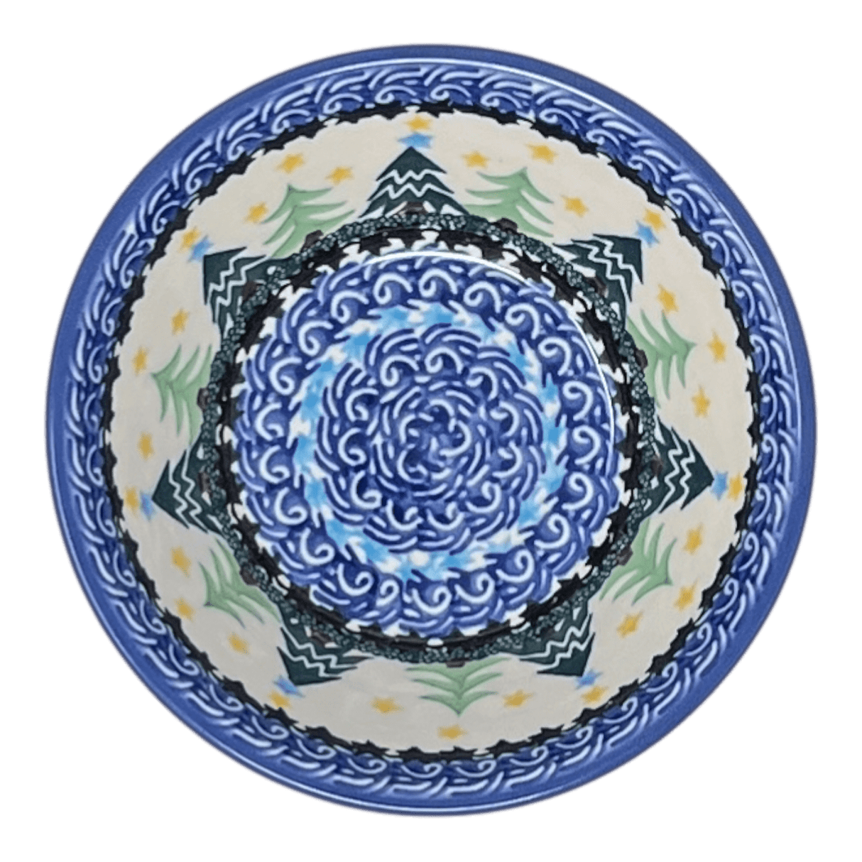 Bowl, Round, Ridged, 5.5" in "Starlit Forest" by Ceramika Artystyczna | A696-1284X