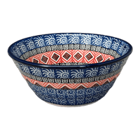 A picture of a Polish Pottery Ridged 5.5" Bowl (Santa Fe Sky) | A696-1350X as shown at PolishPotteryOutlet.com/products/ridged-5-5-bowl-santa-fe-sky-a696-1350x