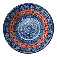 A picture of a Polish Pottery Ridged 5.5" Bowl (Santa Fe Sky) | A696-1350X as shown at PolishPotteryOutlet.com/products/ridged-5-5-bowl-santa-fe-sky-a696-1350x
