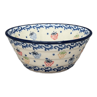 A picture of a Polish Pottery 5.5" Ridged Bowl (Mixed Berries) | A696-1449X as shown at PolishPotteryOutlet.com/products/5-5-ridged-bowl-mixed-berries-a696-1449x