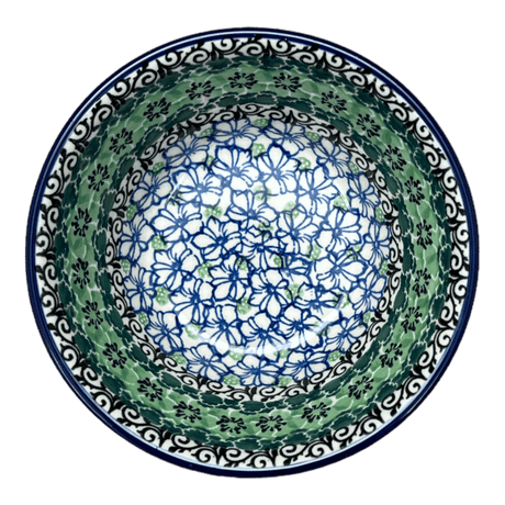 Bowl, Round, Ridged, 5.5" in "Ring of Green" by Ceramika Artystyczna | A696-1479X