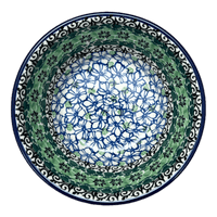 A picture of a Polish Pottery 5.5" Ridged Bowl (Ring of Green) | A696-1479X as shown at PolishPotteryOutlet.com/products/5-5-ridged-bowl-ring-of-green-a696-1479x