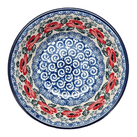 Polish Pottery CA 5.5" Ridged Bowl (Rosie's Garden) | A696-1490X Additional Image at PolishPotteryOutlet.com