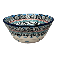 A picture of a Polish Pottery 5.5" Ridged Bowl (Winter Aspen) | A696-1995X as shown at PolishPotteryOutlet.com/products/5-5-ridged-bowl-winter-aspen-a696-1995x