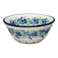 A picture of a Polish Pottery 5.5" Ridged Bowl (Hyacinth in the Wind) | A696-2037X as shown at PolishPotteryOutlet.com/products/5-5-ridged-bowl-hyacinth-in-the-wind-a696-2037x