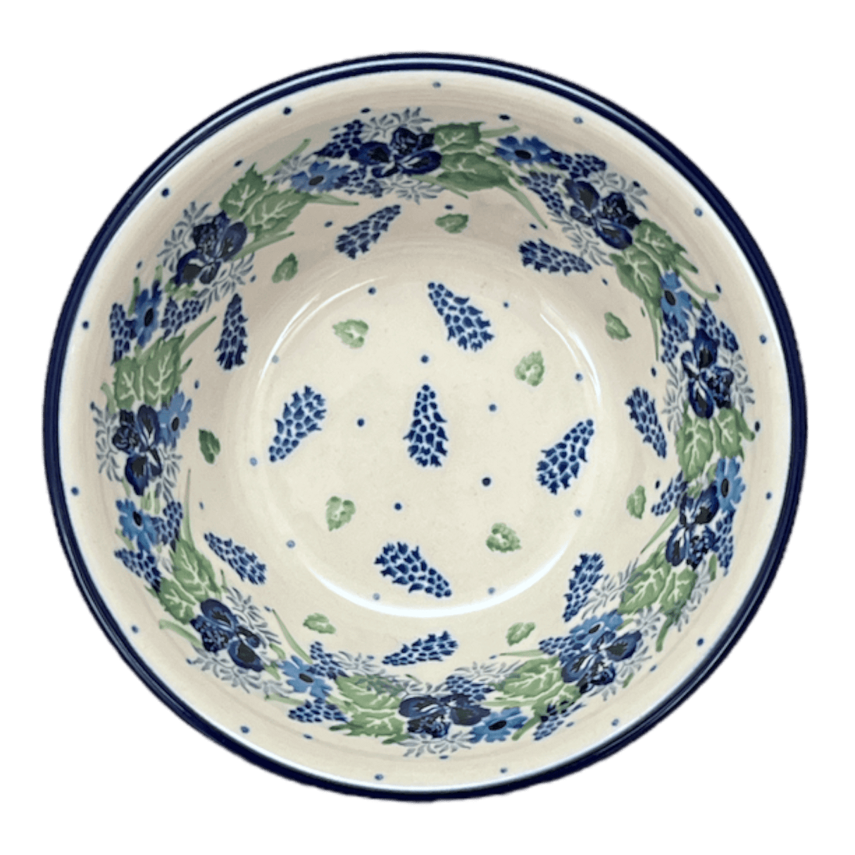 Bowl, Round, Ridged, 5.5" in "Hyacinth in the Wind" by Ceramika Artystyczna | A696-2037X