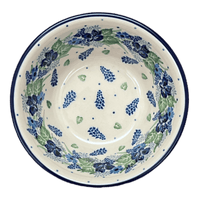 A picture of a Polish Pottery CA 5.5" Ridged Bowl (Hyacinth in the Wind) | A696-2037X as shown at PolishPotteryOutlet.com/products/5-5-ridged-bowl-hyacinth-in-the-wind-a696-2037x