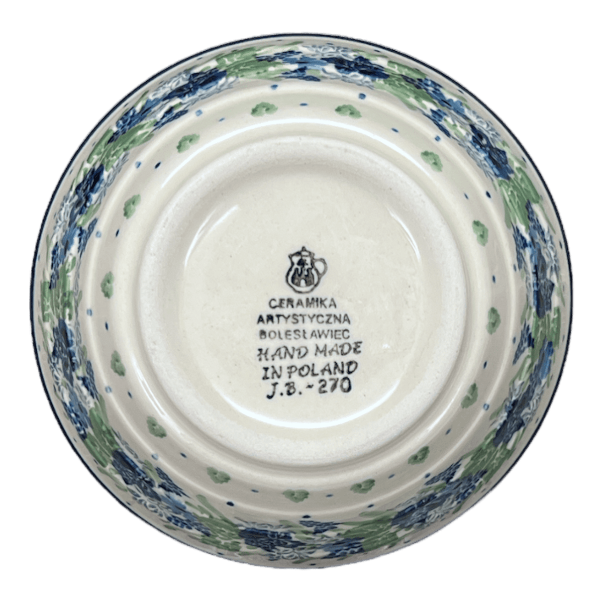 Bowl, Round, Ridged, 5.5" in "Hyacinth in the Wind" by Ceramika Artystyczna | A696-2037X