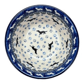 Polish Pottery 5.5" Ridged Bowl (Wiener Dog Delight) | A696-2151X Additional Image at PolishPotteryOutlet.com