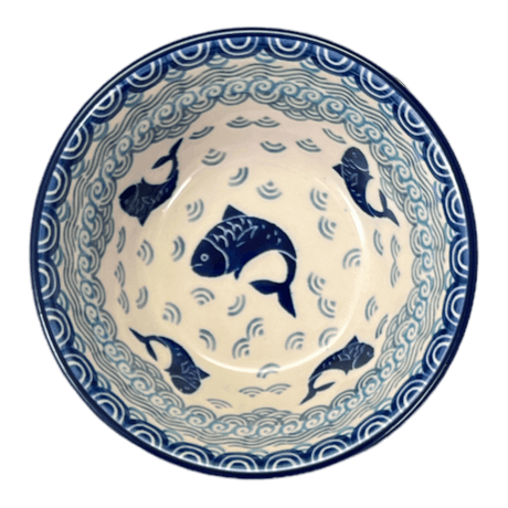 Bowl, Round, Ridged, 5.5" in "Koi Pond" by Ceramika Artystyczna | A696-2372X