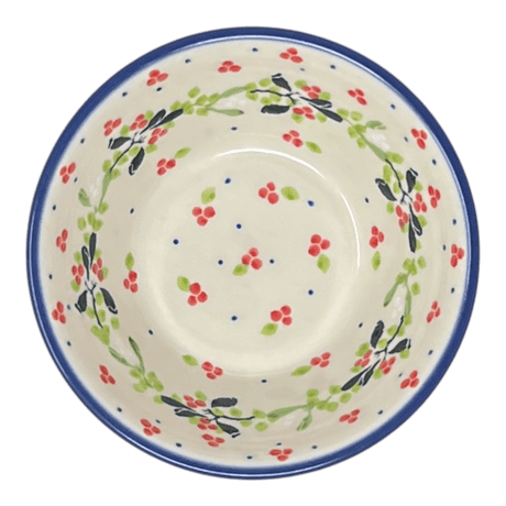 Bowl, Round, Ridged, 5.5" in "Mistletoe Wreath" by Ceramika Artystyczna | A696-2390X