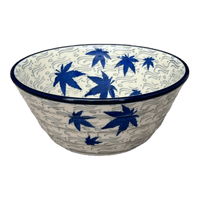 A picture of a Polish Pottery CA 5.5" Ridged Bowl (Blue Sweetgum) | A696-2545X as shown at PolishPotteryOutlet.com/products/5-5-ridged-bowl-blue-sweetgum-a696-2545x