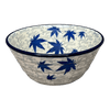 Polish Pottery CA 5.5" Ridged Bowl (Blue Sweetgum) | A696-2545X at PolishPotteryOutlet.com