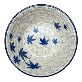Polish Pottery CA 5.5" Ridged Bowl (Blue Sweetgum) | A696-2545X Additional Image at PolishPotteryOutlet.com