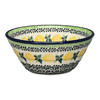 Polish Pottery CA 5.5" Ridged Bowl (Lemons and Leaves) | A696-2749X at PolishPotteryOutlet.com