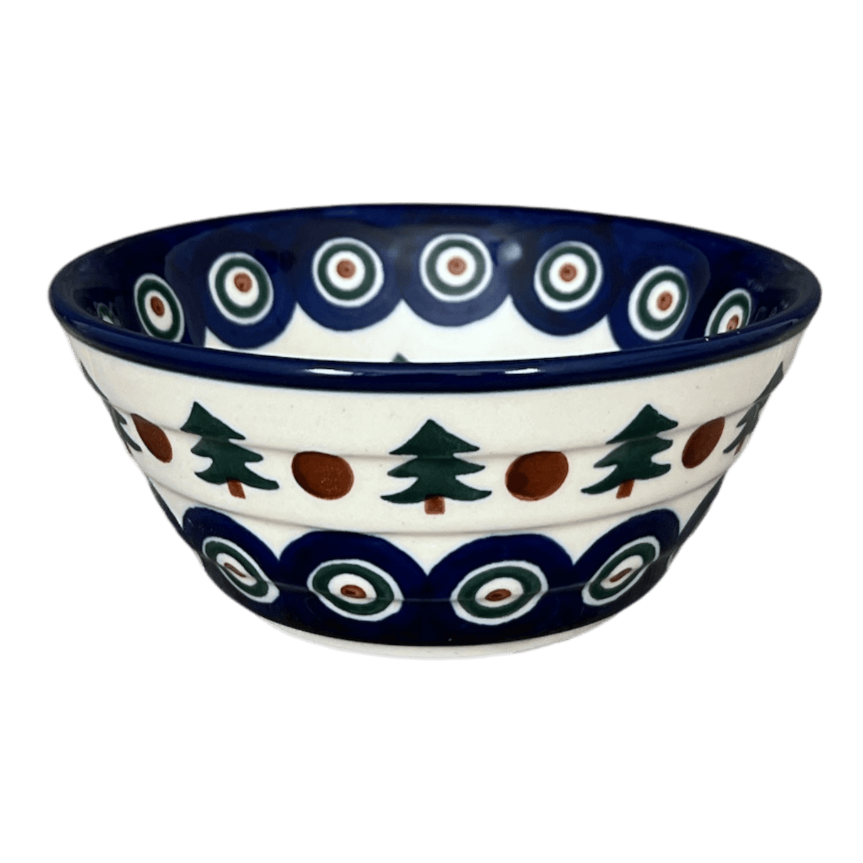 Bowl, Round, Ridged, 5.5" in "Peacock Pine" by Ceramika Artystyczna | A696-366X