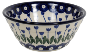 Polish Pottery CA 5.5" Ridged Bowl (Tulip Dot) | A696-377Z Additional Image at PolishPotteryOutlet.com