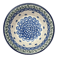 A picture of a Polish Pottery CA 5.5" Ridged Bowl (Starry Sea) | A696-454C as shown at PolishPotteryOutlet.com/products/5-5-ridged-bowl-starry-sea-a696-454c