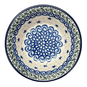 Polish Pottery CA 5.5" Ridged Bowl (Starry Sea) | A696-454C Additional Image at PolishPotteryOutlet.com