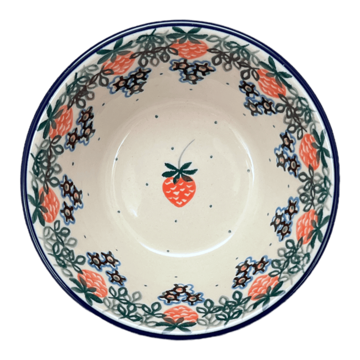 Bowl, Round, Ridged, 5.5" in "Strawberry Patch" by Ceramika Artystyczna | A696-721X