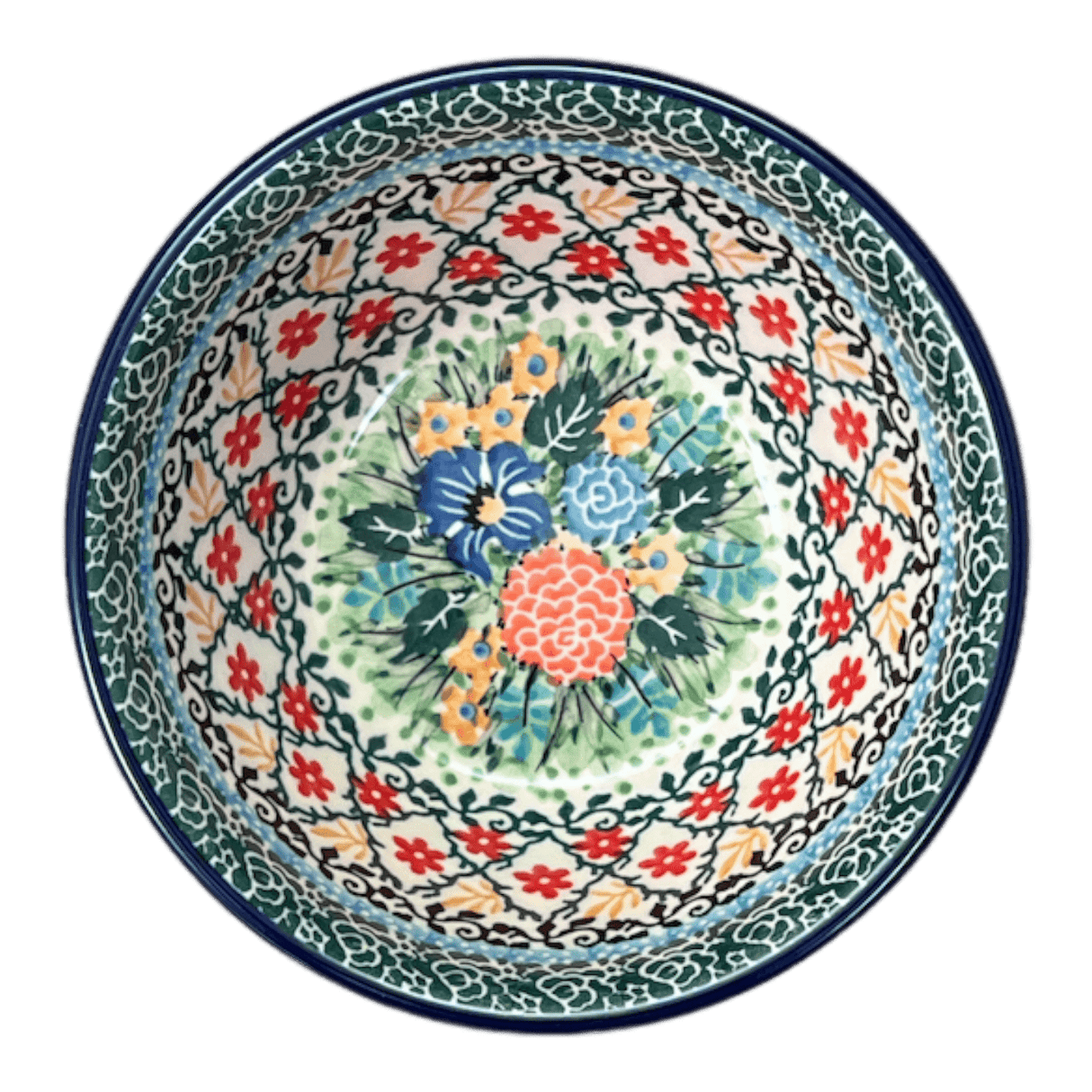 Bowl, Round, Ridged, 5.5" in "Garden Trellis" by Ceramika Artystyczna | A696-U2123