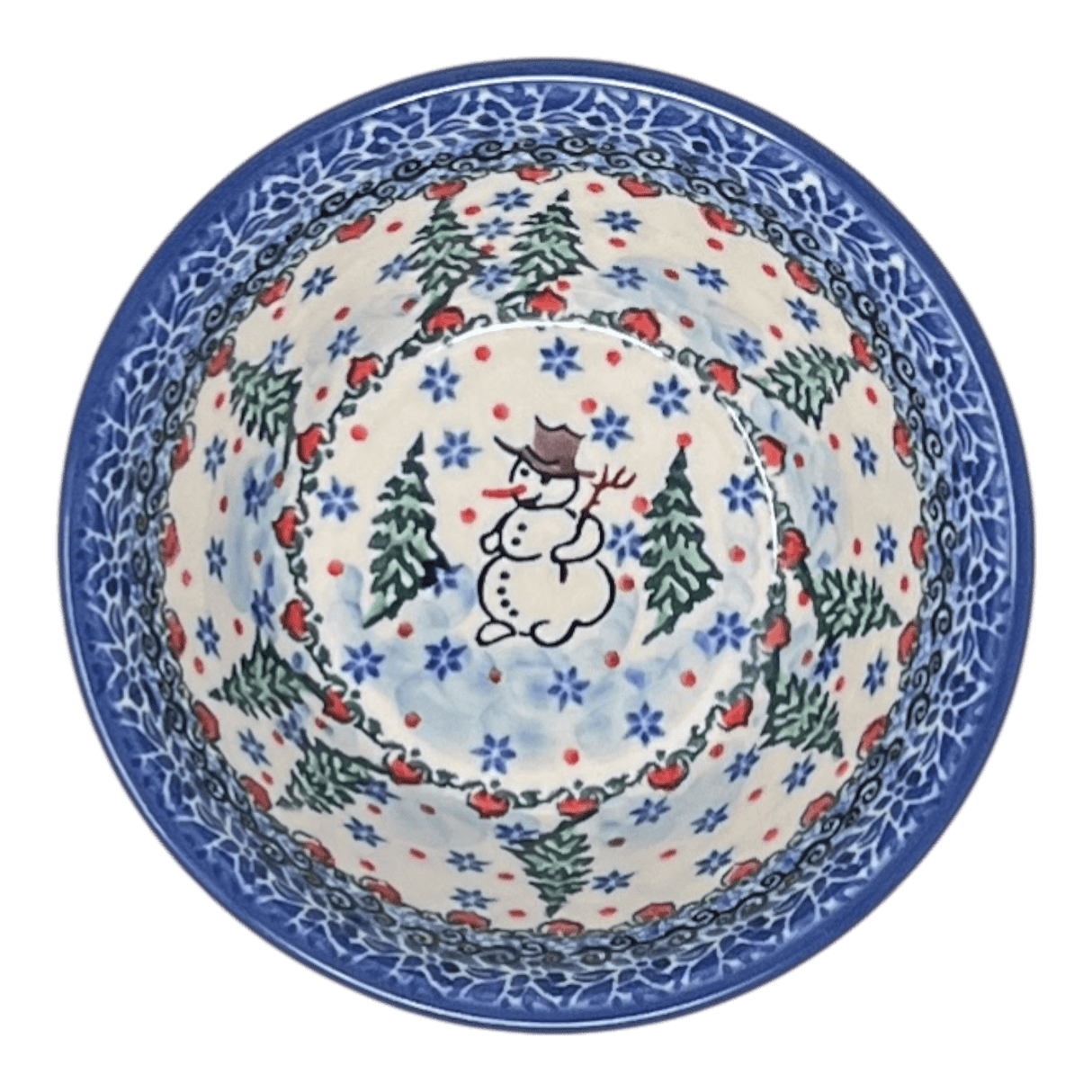 Bowl, Round, Ridged, 5.5" in "Snowman Stroll" by Ceramika Artystyczna | A696-U4661