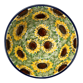 Polish Pottery Ridged 5.5" Bowl (Sunflower Fields) | A696-U4737 Additional Image at PolishPotteryOutlet.com