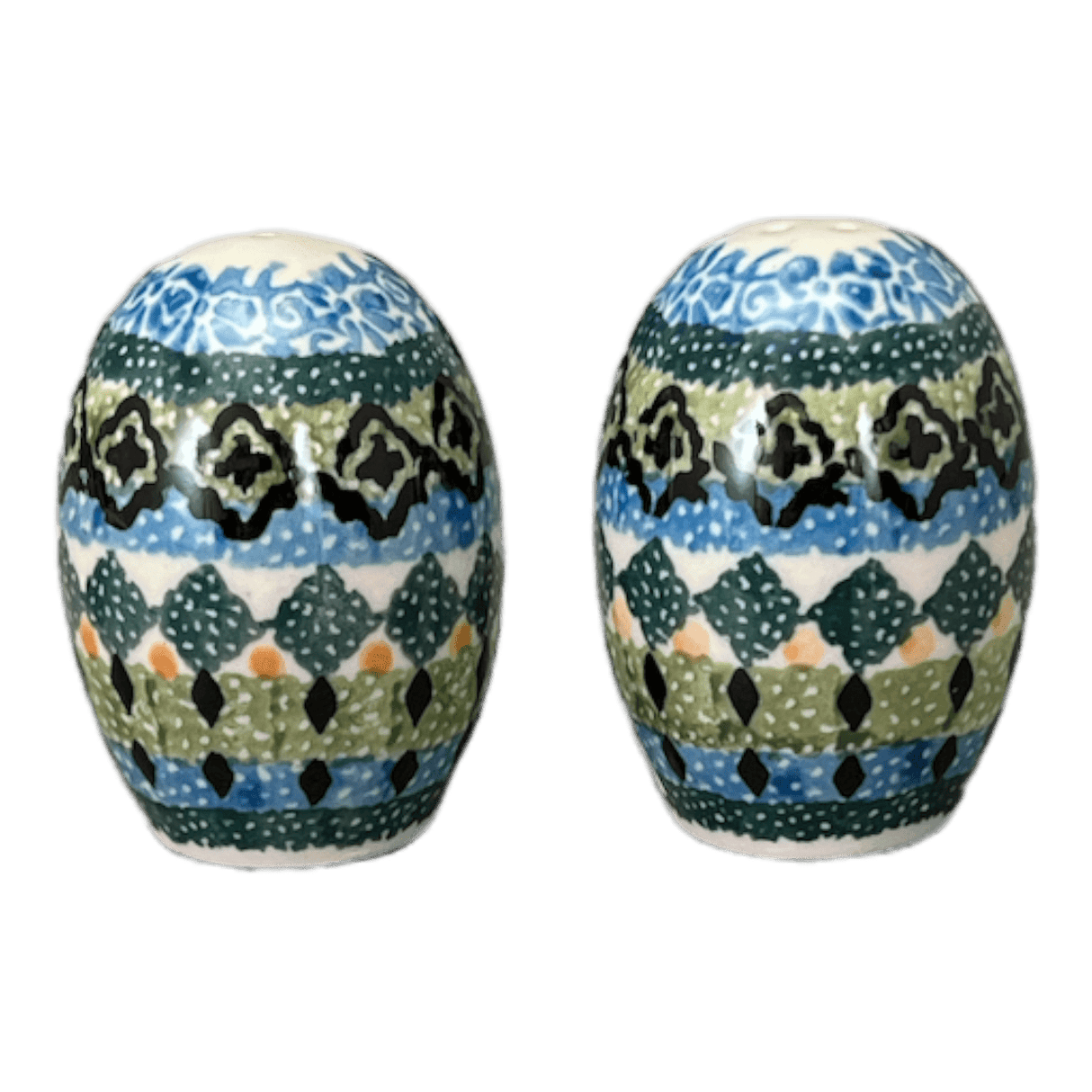 Salt & Pepper, 2" in "Aztec Blues" by Ceramika Artystyczna | A735S-U4428