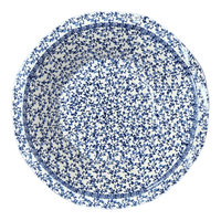 A picture of a Polish Pottery CA 13.5" Fluted Bowl (Blue Vines) | A801-1824X as shown at PolishPotteryOutlet.com/products/13-5-fluted-bowl-blue-vines-a801-1824x