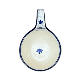 Polish Pottery CA 16 oz. Loop Handle Bowl (Blue Sweetgum) | A845-2545X Additional Image at PolishPotteryOutlet.com