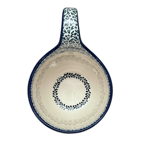 Polish Pottery CA 16 oz. Loop Handle Bowl (Lemons and Leaves) | A845-2749X Additional Image at PolishPotteryOutlet.com