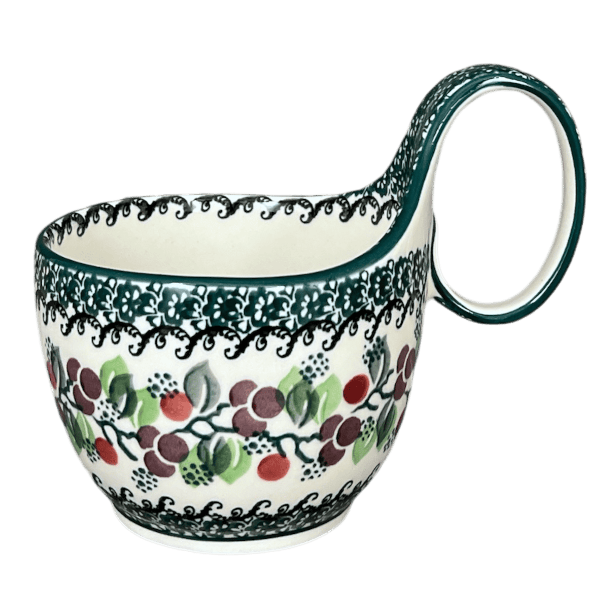 Bowl, Round, Loop Handle, 16 oz in "Sugar Plums" by Ceramika Artystyczna | A845-2838Q