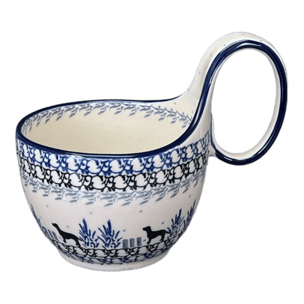 Bowl, Round, Loop Handle, 16 oz in "Labrador Loop" by Ceramika Artystyczna | A845-2862X