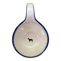 A picture of a Polish Pottery Loop Handle Bowl (Labrador Loop) | A845-2862X as shown at PolishPotteryOutlet.com/products/loop-handle-bowl-labrador-loop-a845-2862x
